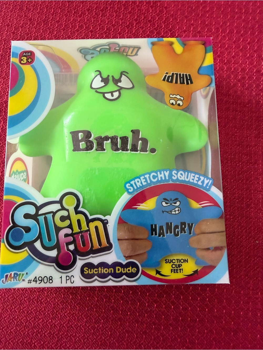 New Squishy Bruh Guy Suction Cup Stretchy Squeeze Toy Jaru Green Sensory Squish
